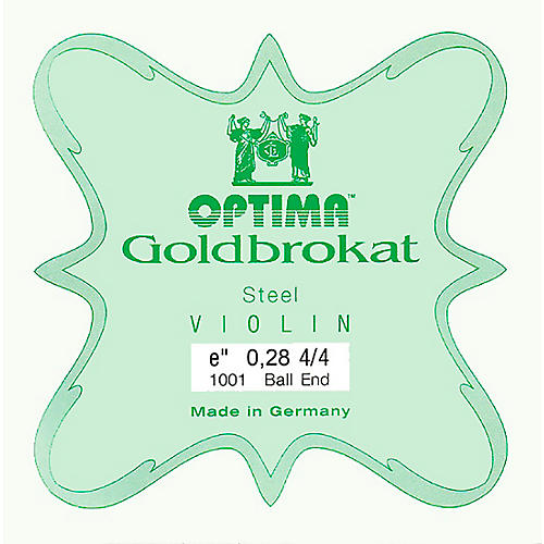 Optima Goldbrokat Series Steel Violin E String 4/4 Size, Heavy Steel, 28 guage ball end