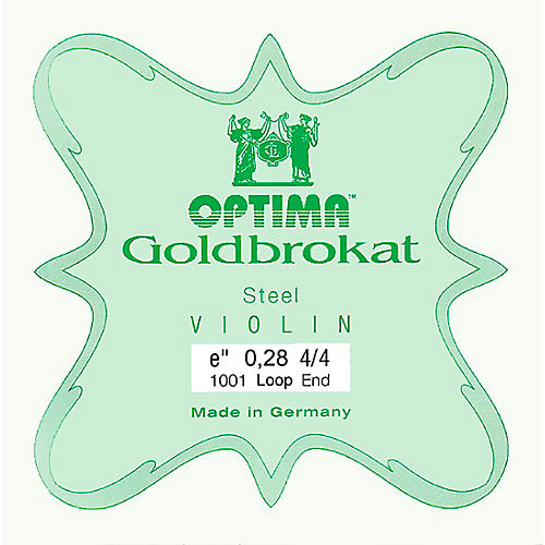 Optima Goldbrokat Series Steel Violin E String 4/4 Size, Heavy Steel, 28 guage loop end