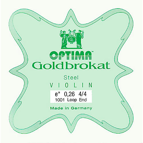 Optima Goldbrokat Series Steel Violin E String 4/4 Size, Light Steel, 26 guage loop end