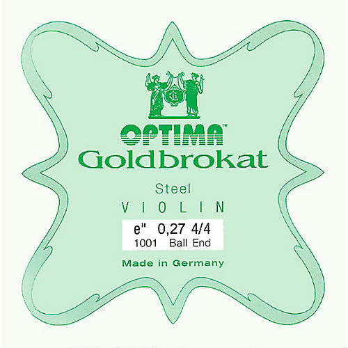 Optima Goldbrokat Series Steel Violin E String 4/4 Size, Medium Steel, 27 guage ball end
