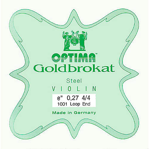 Optima Goldbrokat Series Steel Violin E String 4/4 Size, Medium Steel, 27 guage loop end
