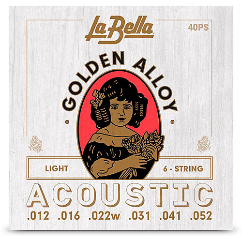 LaBella Golden Alloy 6-String Acoustic Guitar Strings Light (12 - 52)