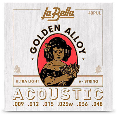 LaBella Golden Alloy 6-String Acoustic Guitar Strings