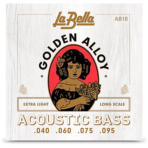 LaBella Golden Alloy Long Scale Acoustic Bass Strings Extra Light (40 - 95)