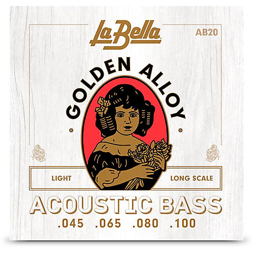 LaBella Golden Alloy Long Scale Acoustic Bass Strings Light (45 - 100)