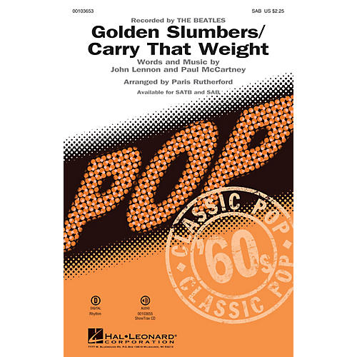 Hal Leonard Golden Slumbers/Carry That Weight (SAB) SAB by The Beatles arranged by Paris Rutherford