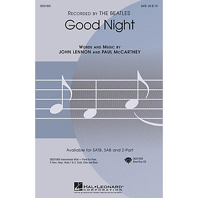 Hal Leonard Good Night 2-Part by The Beatles Arranged by Audrey Snyder