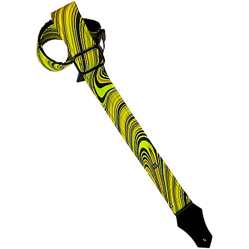 Get'm Get'm Good Vibes Groovy Guitar Strap Neon Yellow 2 in.