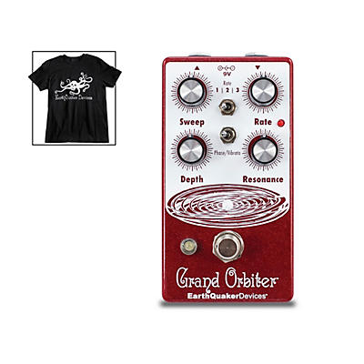 EarthQuaker Devices Grand Orbiter V3 Phase Effects Pedal and Octoskull T-Shirt Large Black