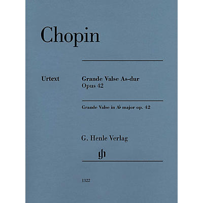 G. Henle Verlag Grande Valse A-flat Major Op. 42 (Edition with Fingering) Henle Music Folios Series Softcover