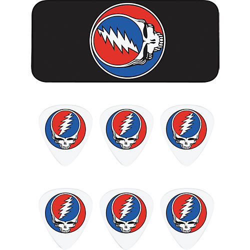 Grateful Dead Steal Your Face Black Pick Tin with 6 Picks