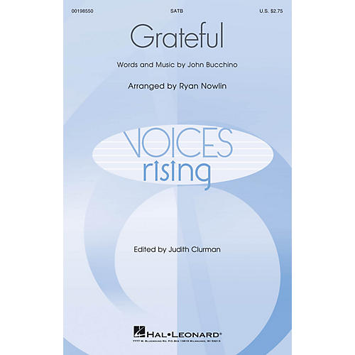 Hal Leonard Grateful SATB composed by John Bucchino