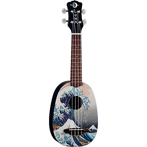 Luna Great Wave Soprano Ukulele Mahogany with Satin Finish