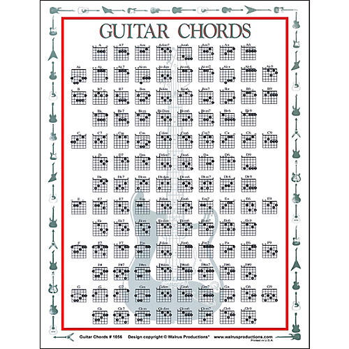 Walrus Productions Mini Laminated Mandolin Chords Chart