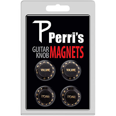 Perri's Guitar Knob Fridge Magnets - 4 Pack - Black