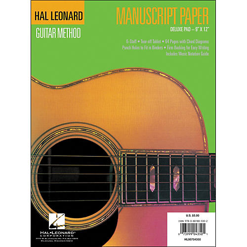 Guitar Manuscript Paper Deluxe Pad (9 X 12)
