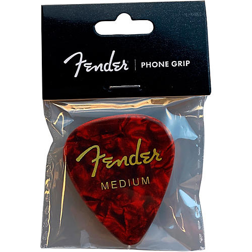 Fender Guitar Pick Shaped Phone Grip Red Marble