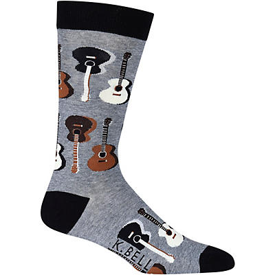 K. Bell Guitar Print Crew Socks