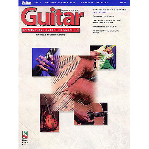 Cherry Lane Guitar(TM) Magazine Manuscript Paper - #1 Standard & Tab Staves - 9 inch. x 12 inch. Guitar Book Series