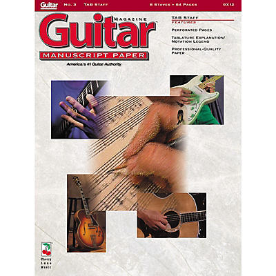 Cherry Lane Guitar(TM) Magazine Manuscript Paper - #3 Tab Staff - 9 inch. x 12 inch. Guitar Book Series