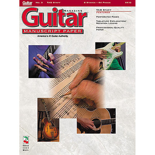 Guitar(TM) Magazine Manuscript Paper - #3 Tab Staff - 9 inch. x 12 inch. Guitar Book Series