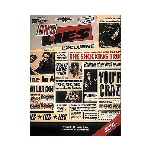 Guns N' Roses Lies Guitar Tab Songbook