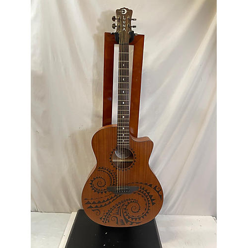 Luna Gypsy Tattoo Acoustic Electric Guitar Mahogany