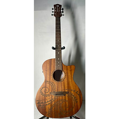 Luna Guitars Gypsy Tattoo Mahogany Acoustic Electric Guitar