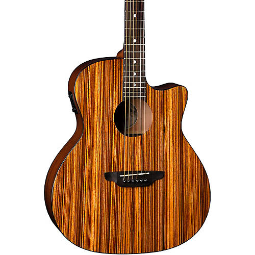 Luna Gypsy Zebra Grand Concert Acoustic-Electric Guitar Zebrawood