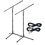 H77703000000000 - Musician's Gear Tripod Mic Stand with 20 Foot Mic Cable (2 Pack) - Microphone Cables - Cables & Snakes - MS220-LoZ 2-Pack