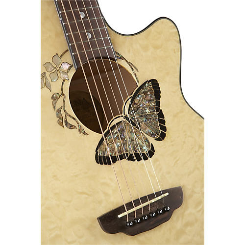 Luna Guitars Fauna Butterfly Acoustic-Electric Guitar Transparent Natural |  Musician's Friend