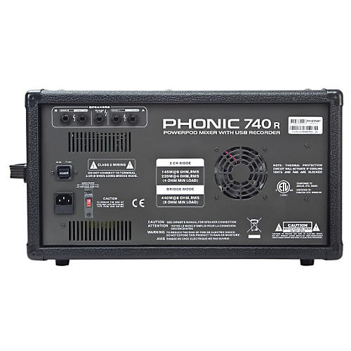 Phonic Powerpod 740 FR 7-Channel Powered Mixer with DFX and USB Recorder |  Musician's Friend