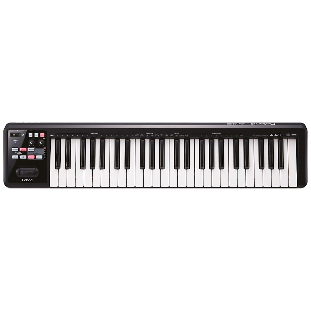 Roland A-49 MIDI Controller Keyboard - Black PERFORMER PAK
