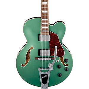 Ibanez Artcore Afs75 Hollowbody Electric Guitar With Bigsby Metallic Green Flat