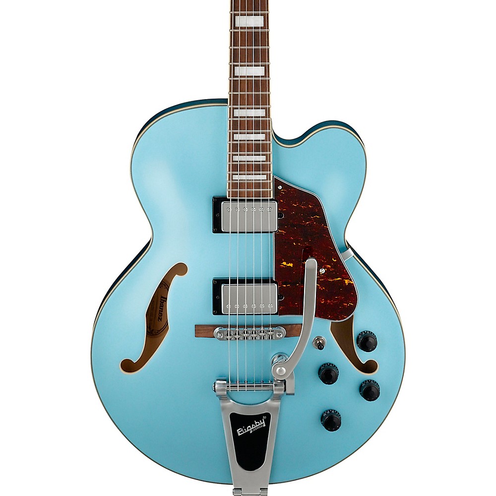 Ibanez Artcore Afs75 Hollowbody Electric Guitar With Bigsby Steel Blue Flat
