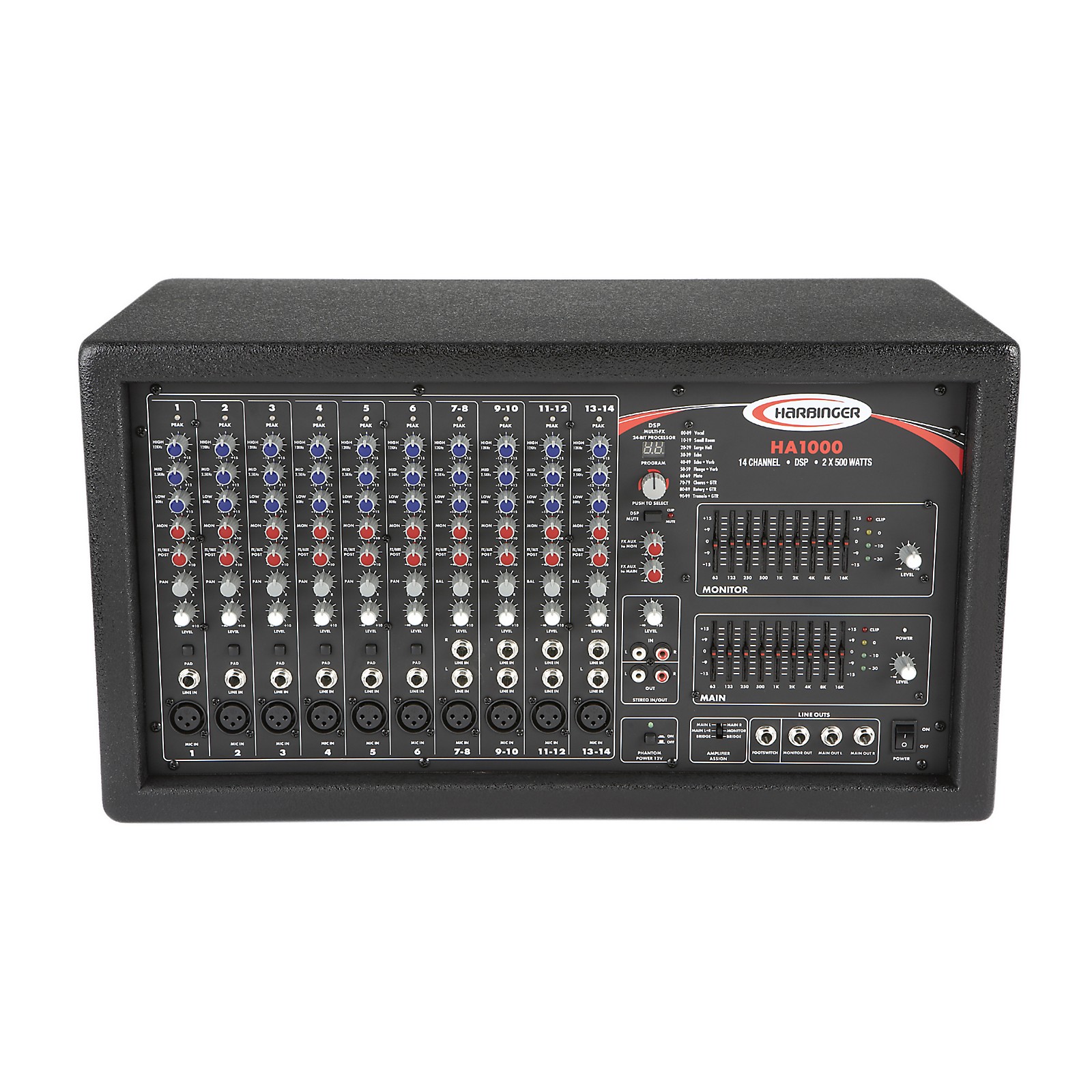 Harbinger HA1000 Powered Mixer Musician's Friend
