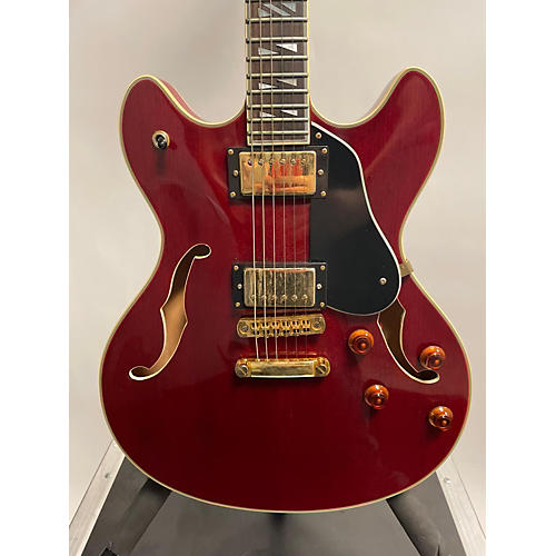 Washburn HB35 Hollow Body Electric Guitar Trans Red