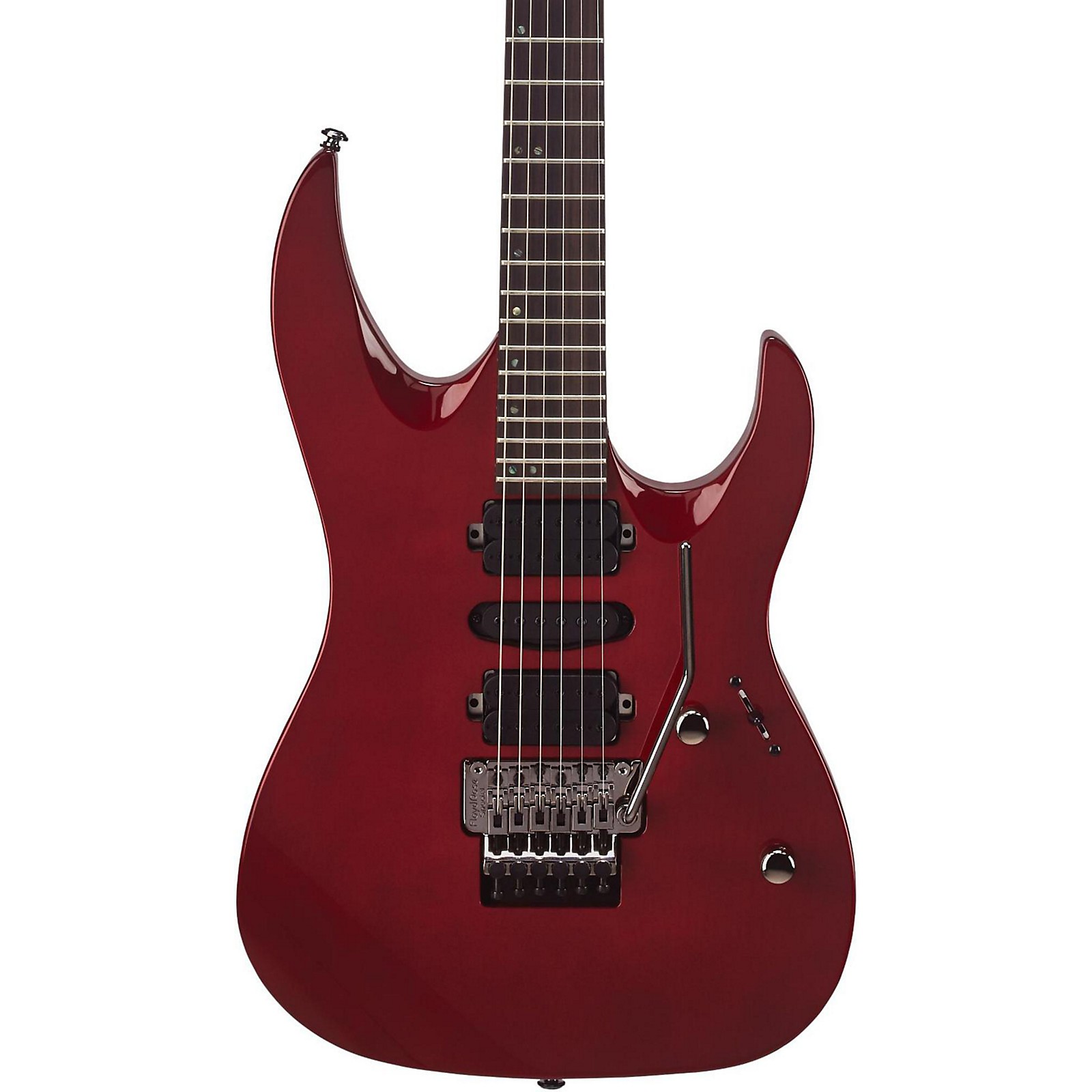 Mitchell Hd400 Hard Rock Double Cutaway Electric Guitar Transparent Red