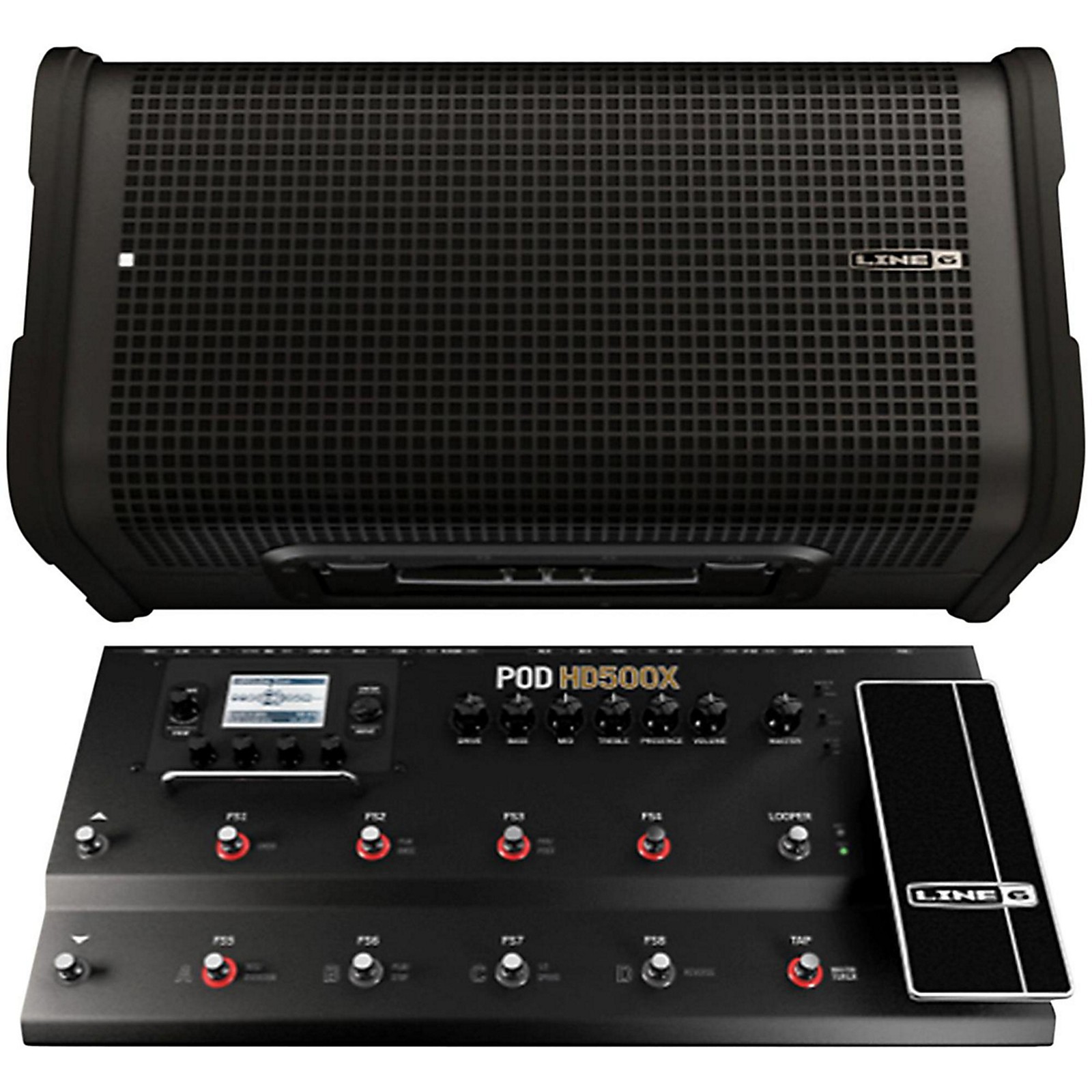 Line 6 HD500X MultiEffects Processor with StageSource L2T Amp