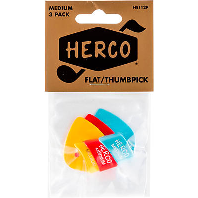 Dunlop HE-112P HERCO Medium Flat/Thumbpick 3-Pack
