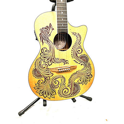 Luna Guitars HENNA DRAGON Acoustic Electric Guitar