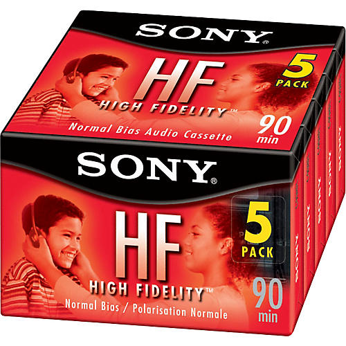 HF Audio Cassette Tape 90 Minute 5-Pack