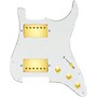 920d Custom HH Loaded Pickguard for Strat With Gold Cool Kids Humbuckers and S3W-HH Wiring Harness Parchment