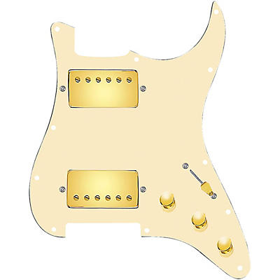 920d Custom HH Loaded Pickguard for Strat With Gold Cool Kids Humbuckers and S5W-HH Wiring Harness
