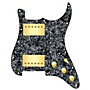 920d Custom HH Loaded Pickguard for Strat With Gold Cool Kids Humbuckers and S5W-HH Wiring Harness Black Pearl