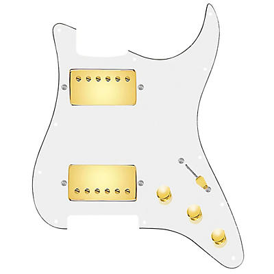 920d Custom HH Loaded Pickguard for Strat With Gold Cool Kids Humbuckers and S5W-HH Wiring Harness