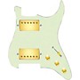 920d Custom HH Loaded Pickguard for Strat With Gold Roughneck Humbuckers and S3W-HH Wiring Harness Mint Green