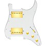 920d Custom HH Loaded Pickguard for Strat With Gold Roughneck Humbuckers and S5W-HH Wiring Harness Parchment