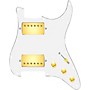 920d Custom HH Loaded Pickguard for Strat With Gold Roughneck Humbuckers and S5W-HH Wiring Harness White