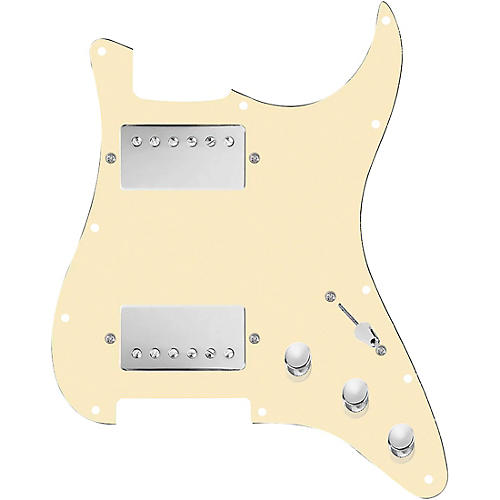 920d Custom HH Loaded Pickguard for Strat With Nickel Cool Kids Humbuckers and S3W-HH Wiring Harness Aged White